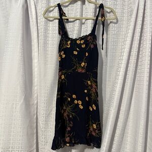 Reformation Christine Navy Floral Mini Dress